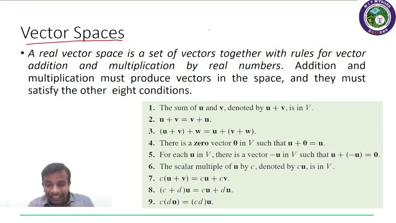 Basic Signal Processing  21ECE33 Syllabus and Vector Space