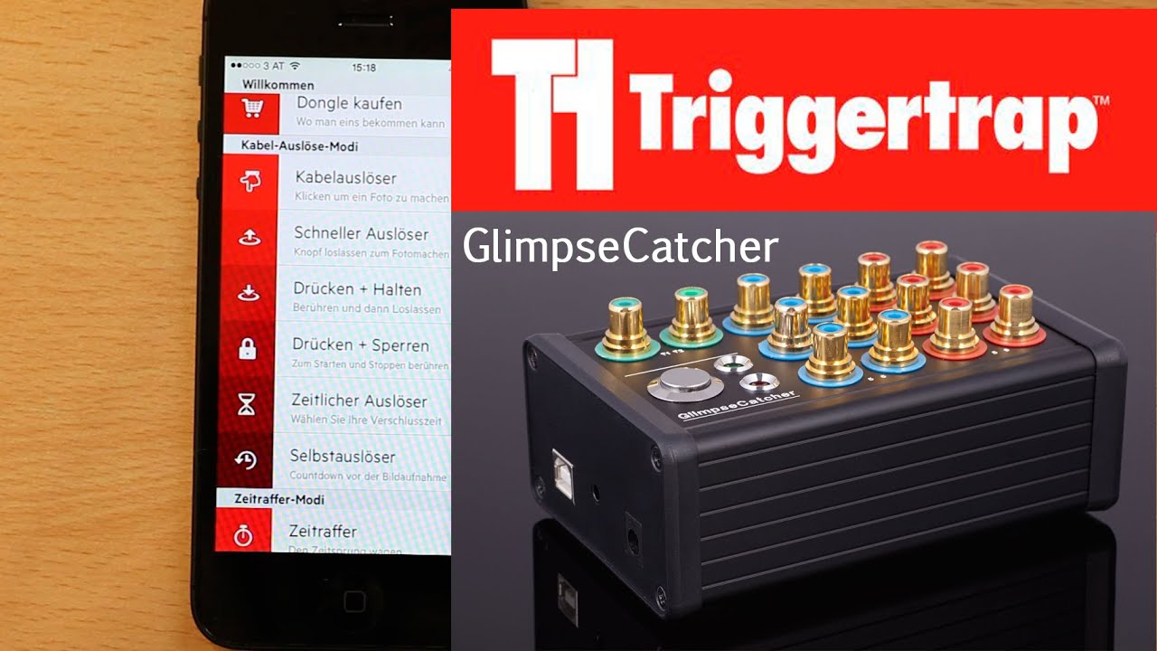 TriggerTrap mit Mobile Dongle und GlimpseCatcher die DSLR Kamera ausl&ouml;sen