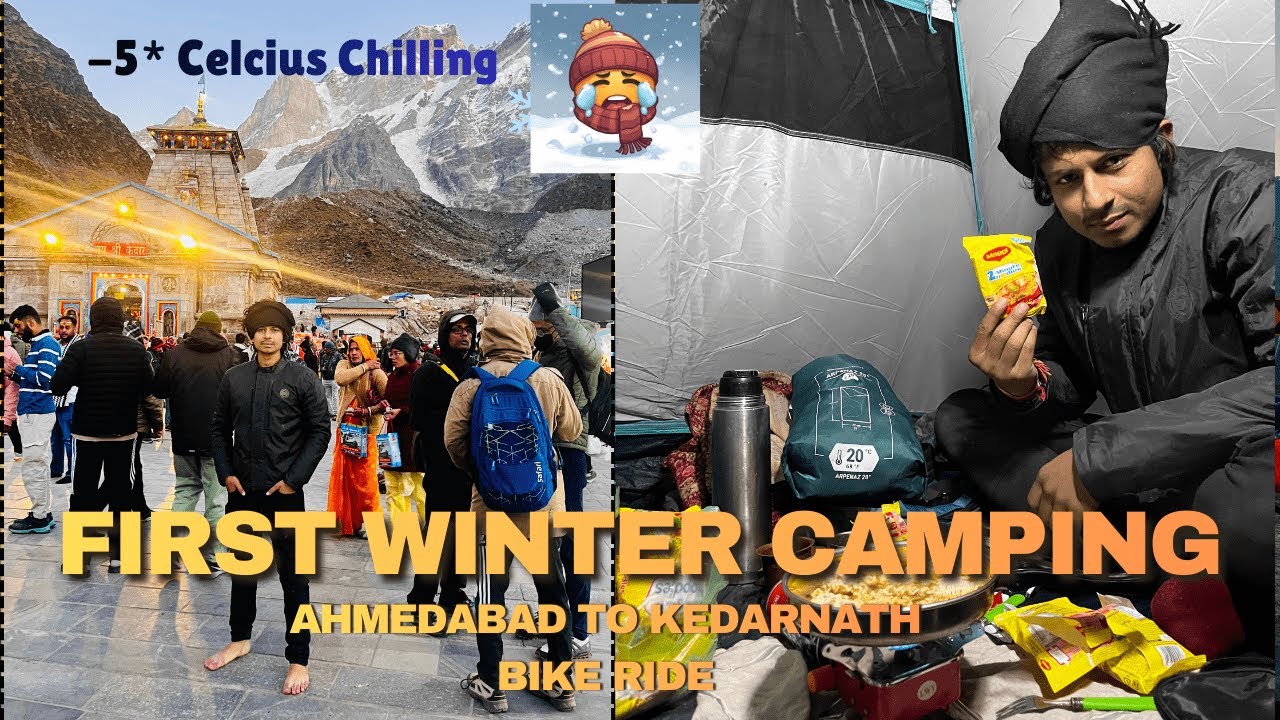 I Did Self Winter Camping in Kedarnath | My Toughest Ride & 22 Kms Trek #vlog #vlogger #kedarnath