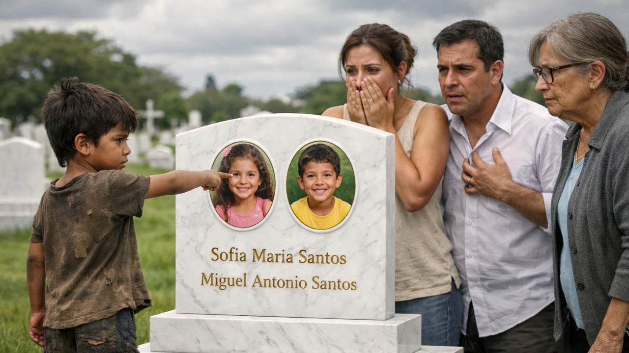 MENINO APONTA PARA A LÁPIDE E DIZ QUE OS GÊMEOS MORAM NO LIXÃO COM ELE… E TODOS GELAM
