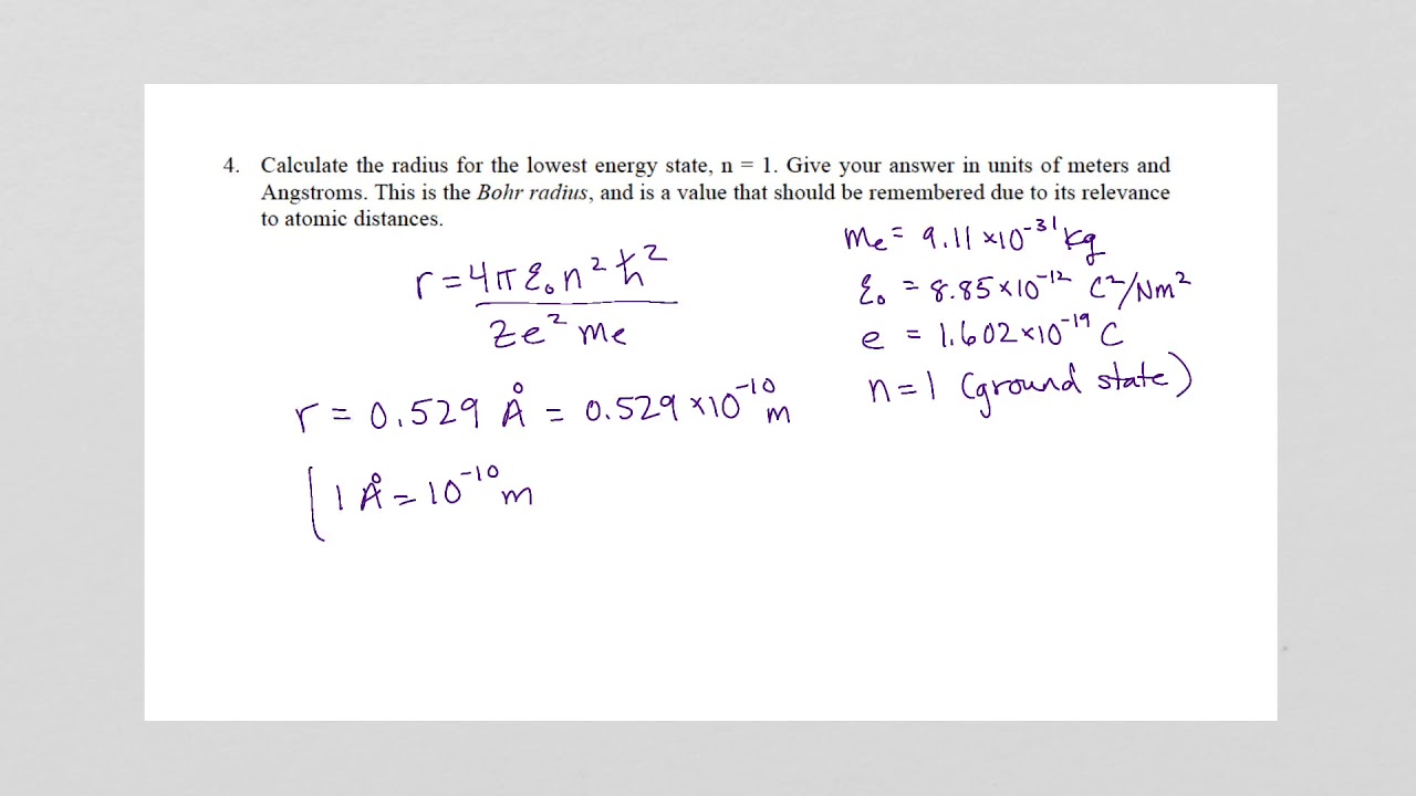 01 Bohr Model Exercise