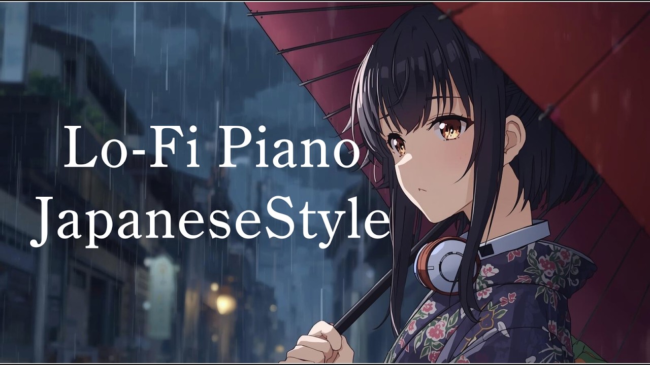 Japanese Lo-Fi Piano in the Rain 🌧️ Calm Music to Relax, Study and Focus