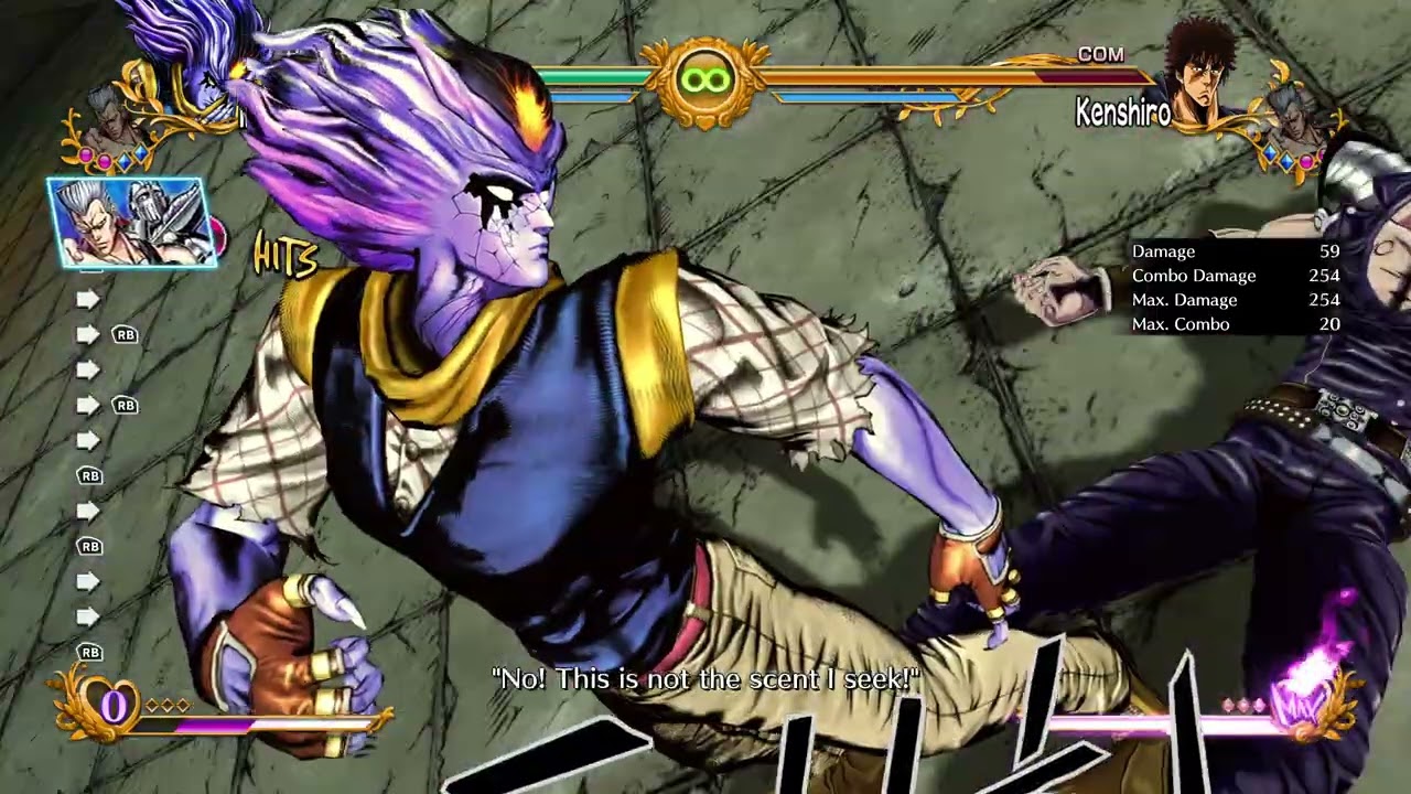 【JoJo ASBR 】Baoh | 2M  | 713DMG | 1.25 Bars | SideWall | w/Polnareff | Taunt