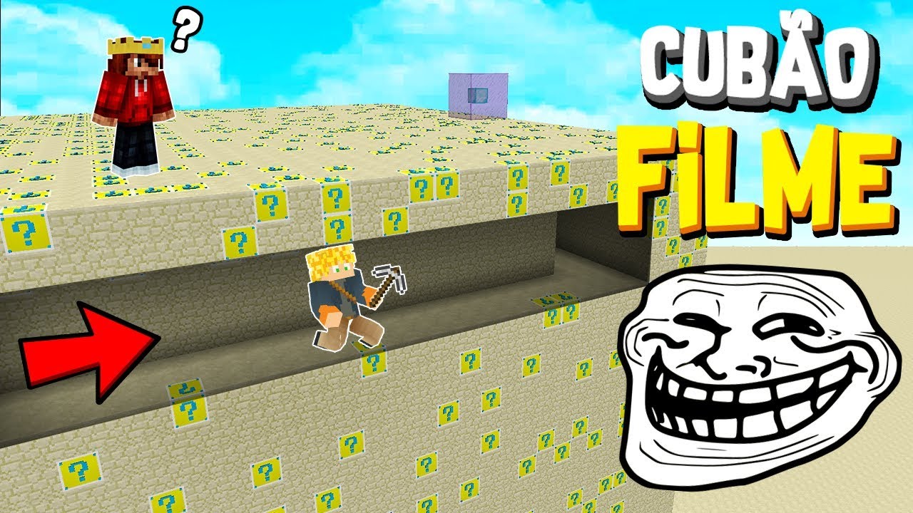 1 HORA DE CUBÃO DE LUCKY BLOCK TROLL O FILME NO MINECRAFT