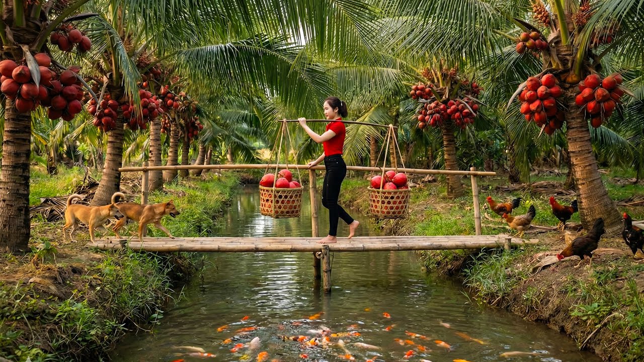 Harvesting 1000+ Rare Red Coconuts and Shipping Them to the Market | Massive Coconut Harvest