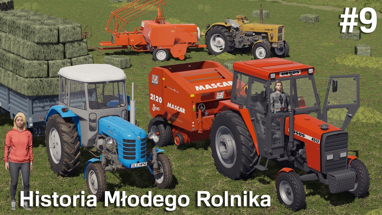 Historia Młodego Rolnika #9 Prasowanie i zbieranie Kostek siana z Zosią i Rozmowa z Andrzejem