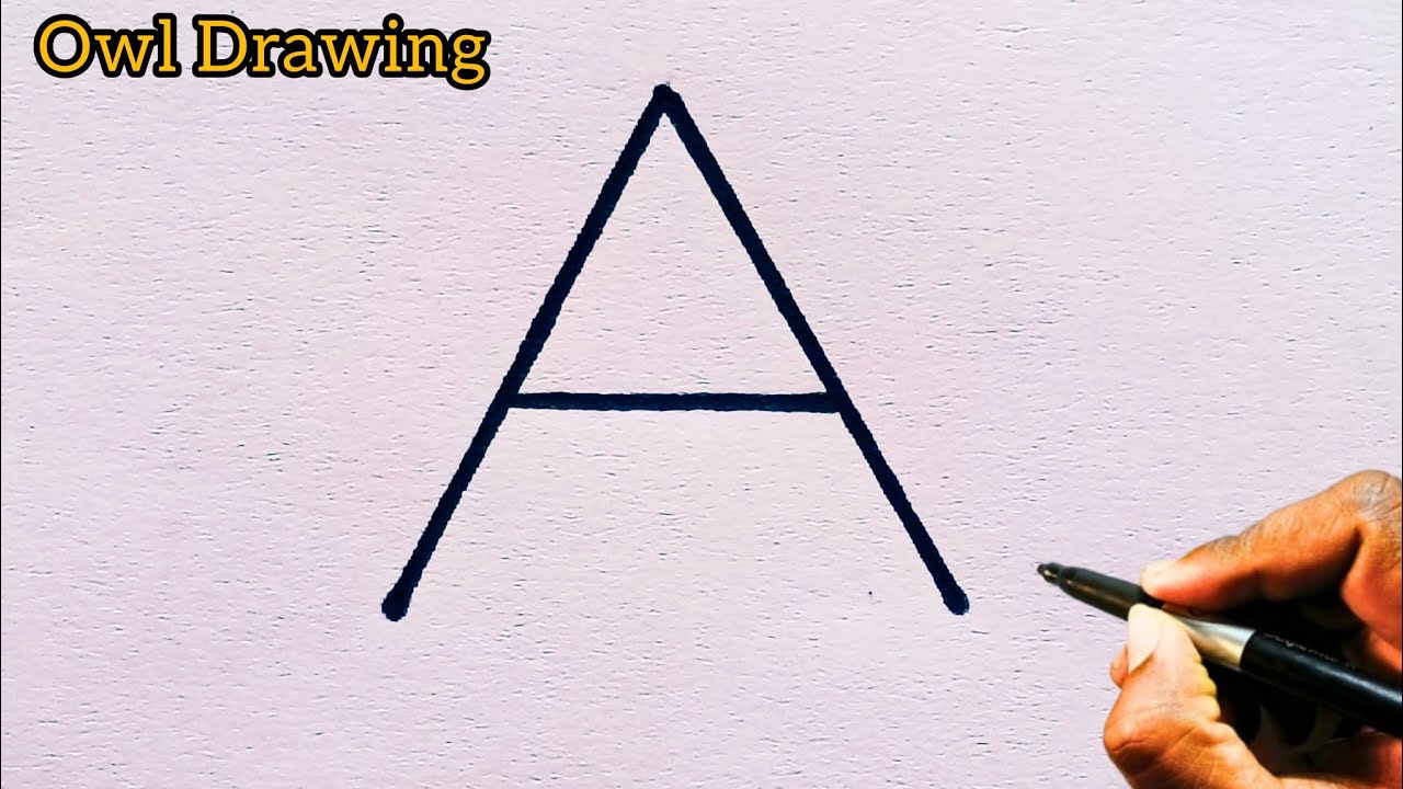 How to draw a Owl from letter A | उल्लू का आसान चित्र | Step by step easy Owl drawing 