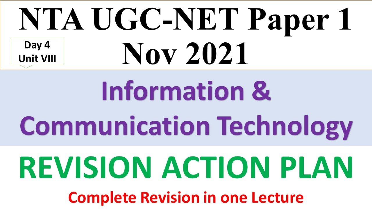 ICT Complete theory revision revision in 1 Video |  UGC NTA NET Paper 1 2021