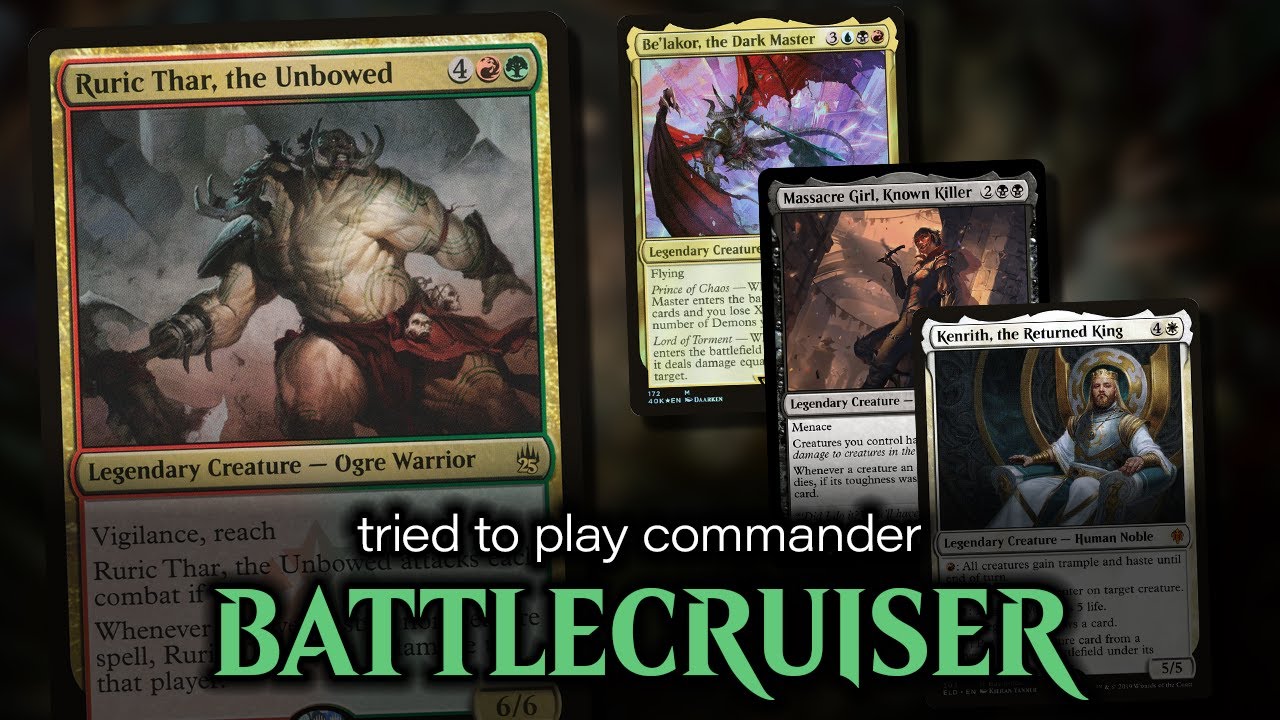 Ruric Thar the Unbowed vs Kenrith vs Massacre Girl vs Be'lakor MTG EDH Gameplay