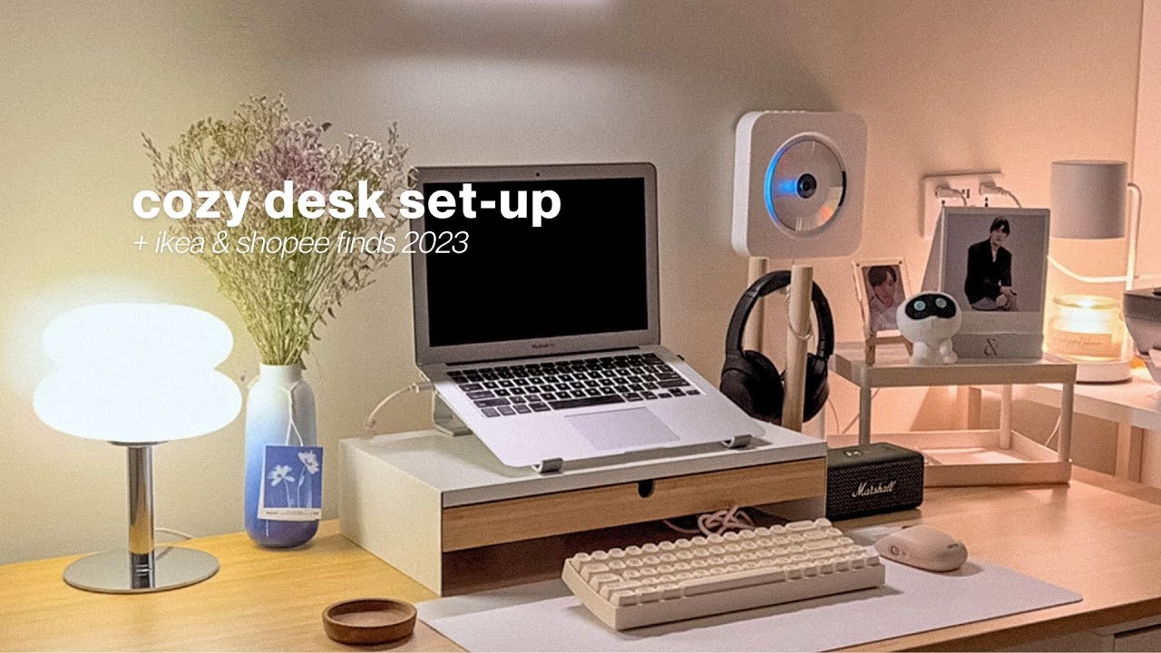 desk makeover 🪷 clean and cozy, ikea & shopee finds ☁️