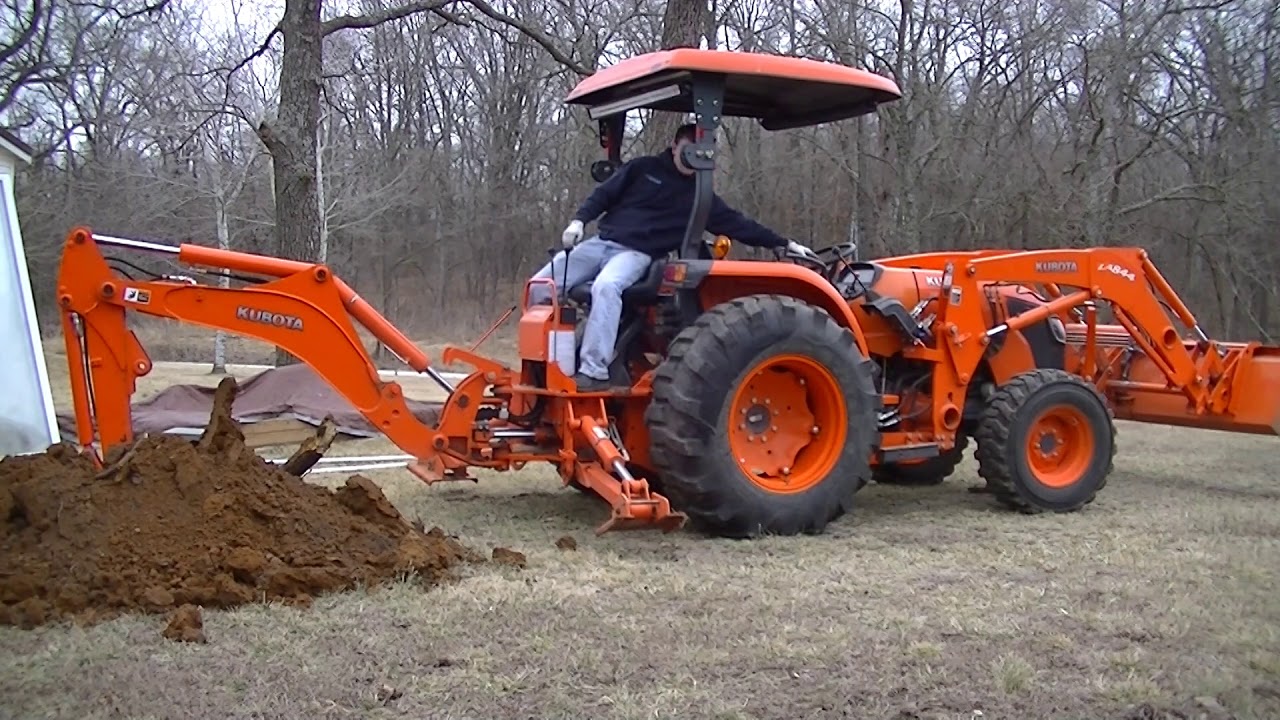 Digging waterline to the garden with Backhoe PT.1 Kubota mx5100/BH92