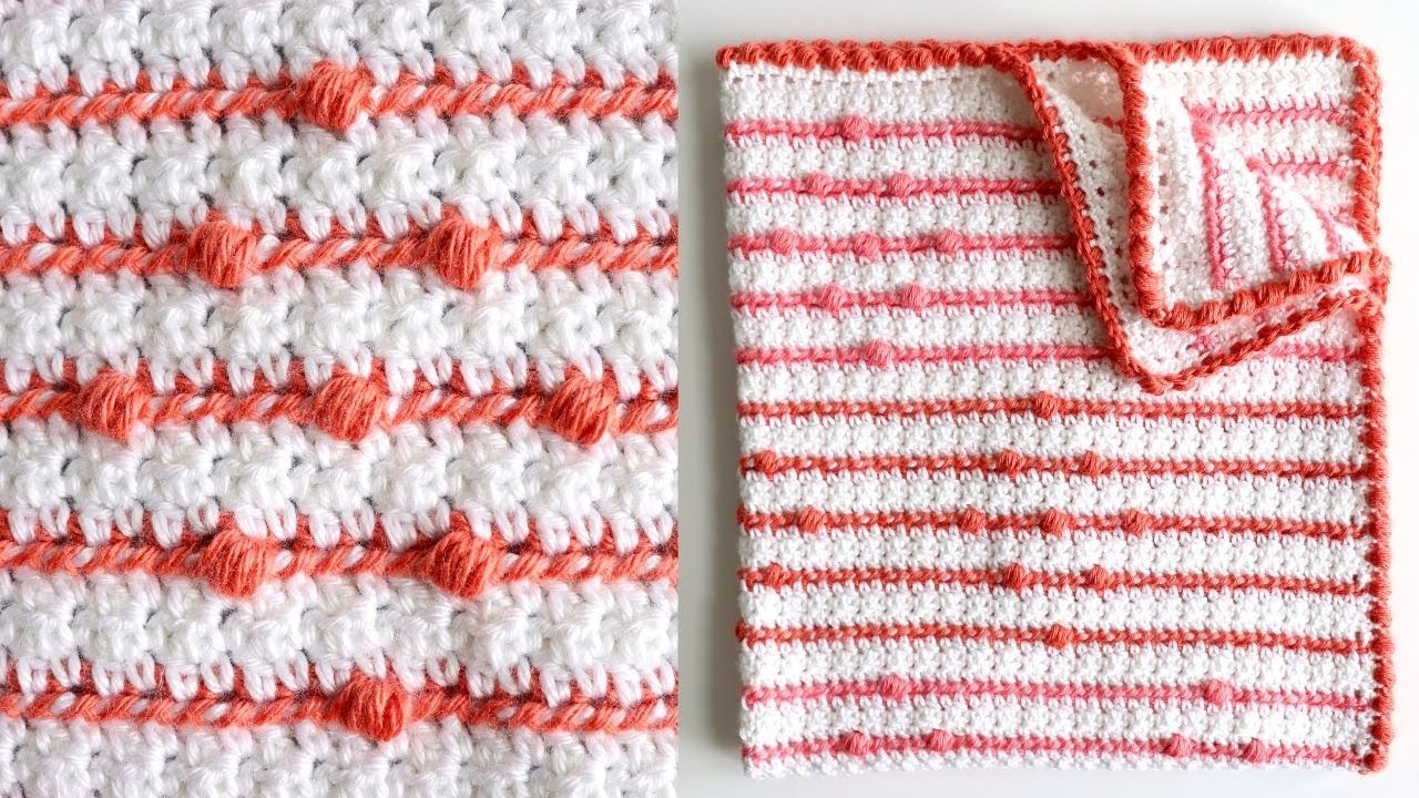 Crochet Boho Diamond Lines Baby Blanket