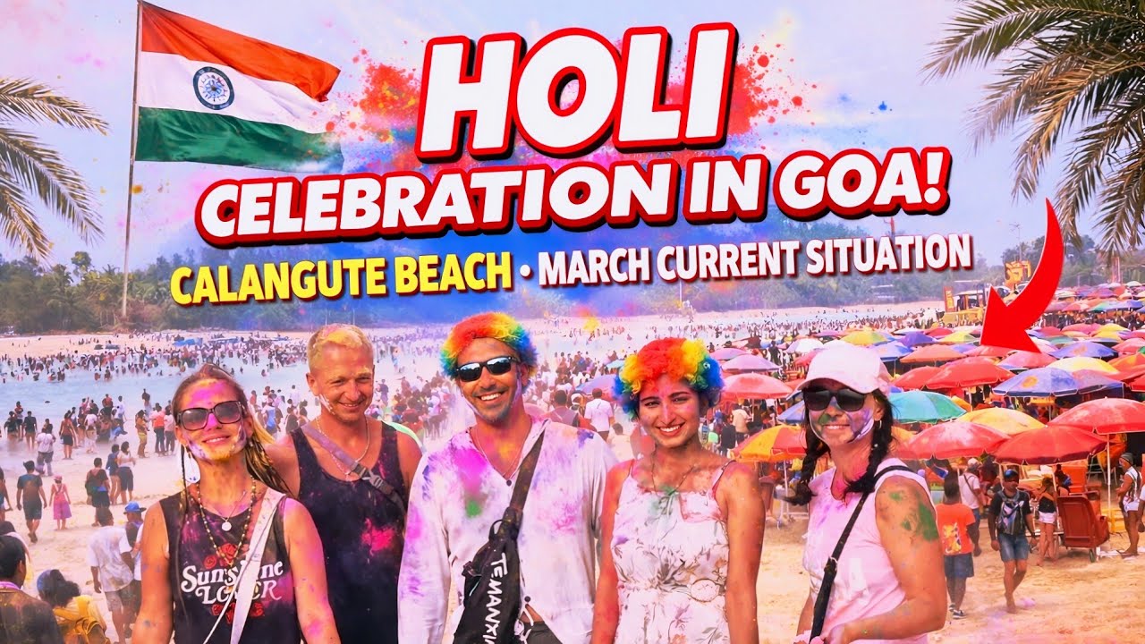 Holi Celebration In Goa 🌈Calangute beach goa | Goa holi festival | Goa holi Party | Goa Events 