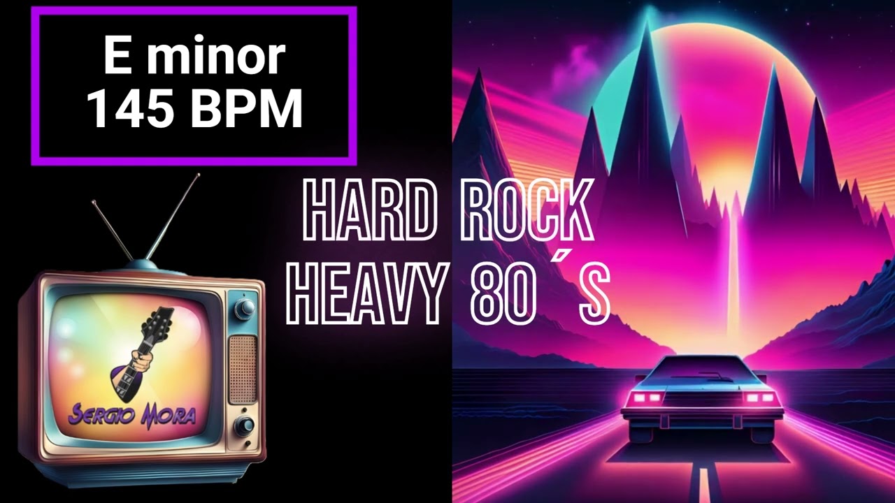 Hard rock - Heavy 80s E minor Backing track - 145 BPM