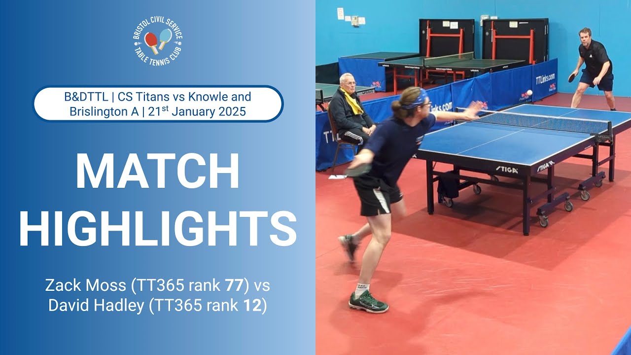 MATCH HIGHLIGHTS | Zack Moss vs David Hadley | B&DTTL Prem | 2025