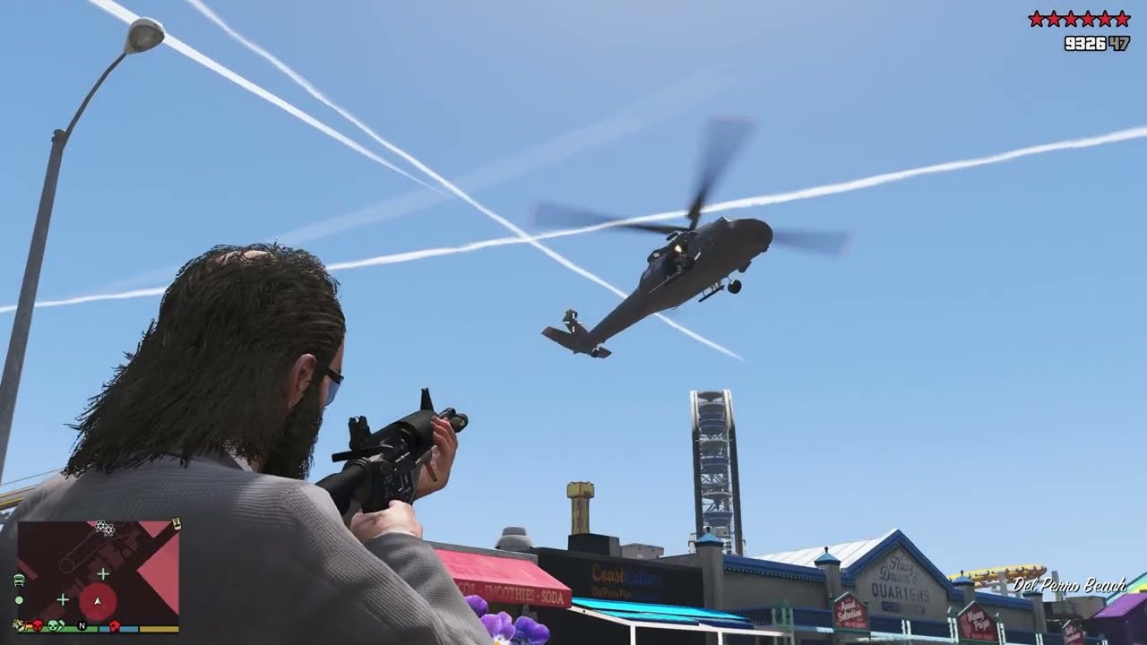 GTA V: Trevor, Lamar, Hao, Stretch 10 Star Massacre At La Mesa + Escape