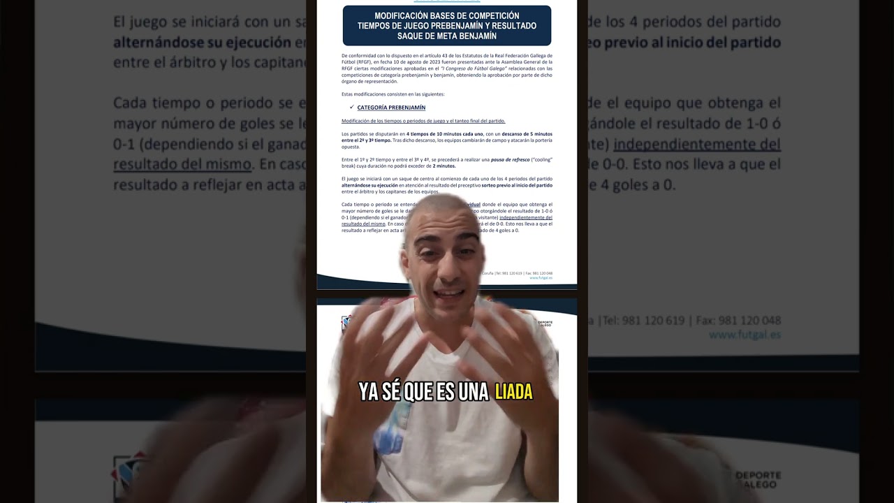 Nuevas reglas en Galicia respecto a partidos de Prebenjamines y Benjamines #futgal #galicia