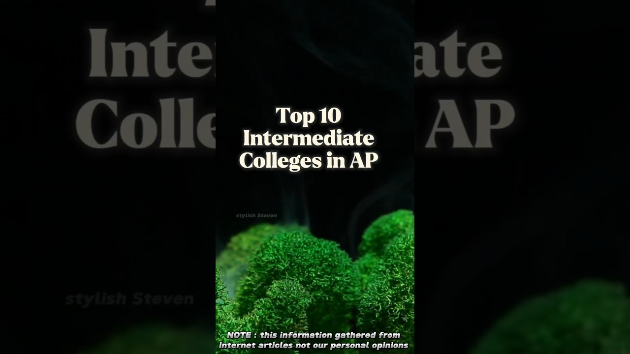 Top 10 Intermediate Colleges in AP #stylishsteven #apcolleges #intermediate
