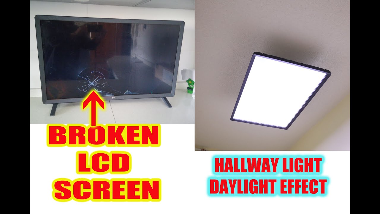 BROKEN TV SCREEN CONVERT TO CEILING LIGHT (DAYLIGHT EFFECT)