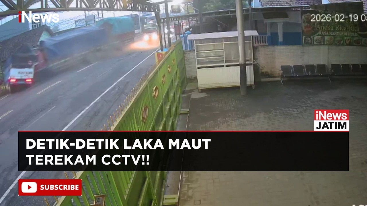 Detik-Detik Mencekam Truk Gandeng Nyelonong Hantam Dump Truk & Motor di Pacing Mojokerto