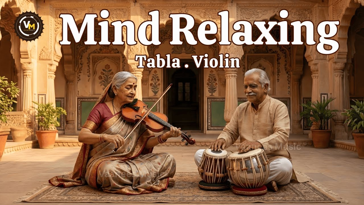 Gentle Indian Classical Instrumental | Flute, Violin & Tabla - Peaceful Music for Study & Relaxation