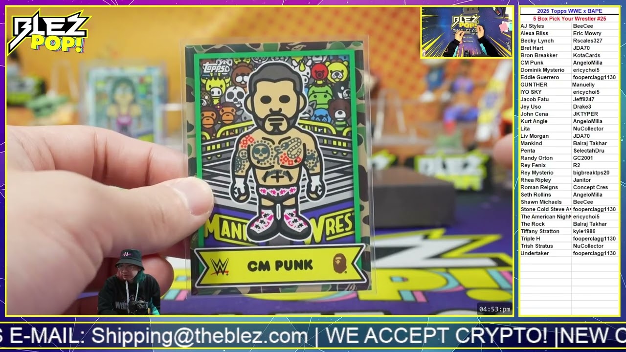 2025 Topps WWE x BAPE 5 Box Pick Your Wrestler #25