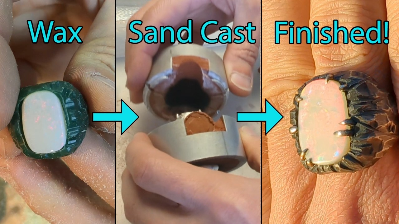 Full Process - Sand Casting an Opal Ring