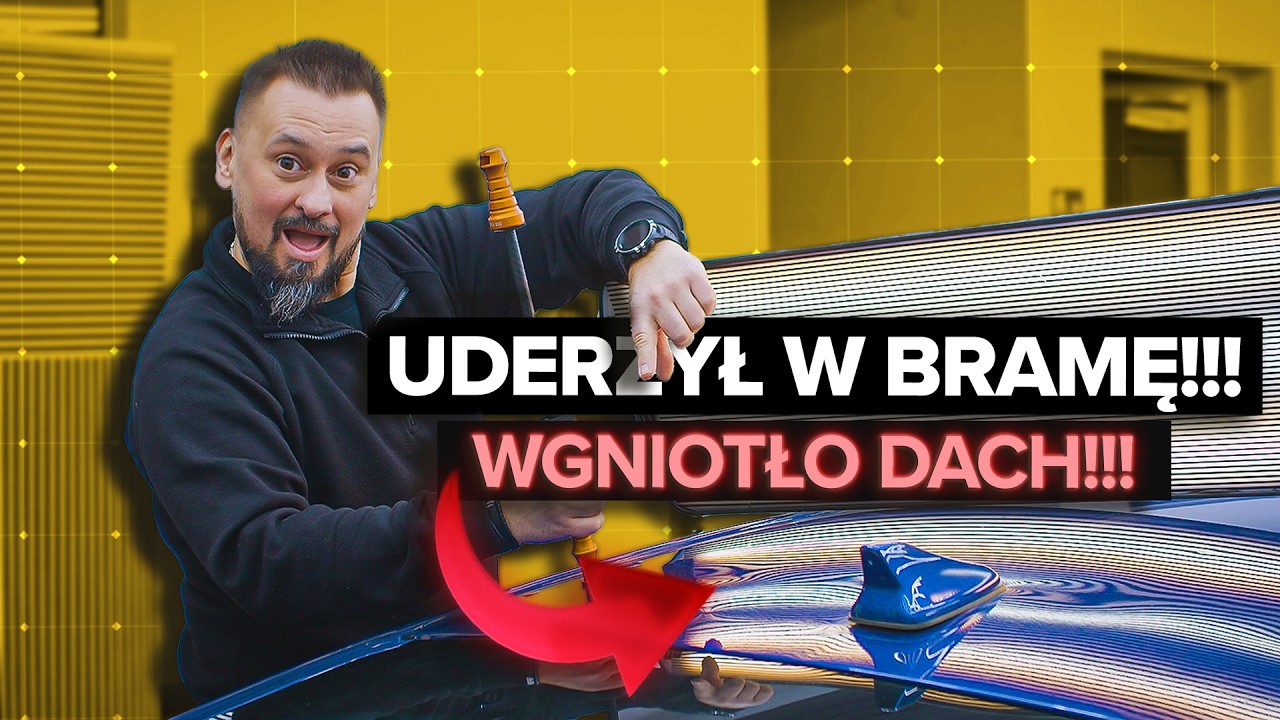 Uderzył anteną w bramę… i wgniótł dach! Czy da się to naprawić bez lakierowania? | PDR