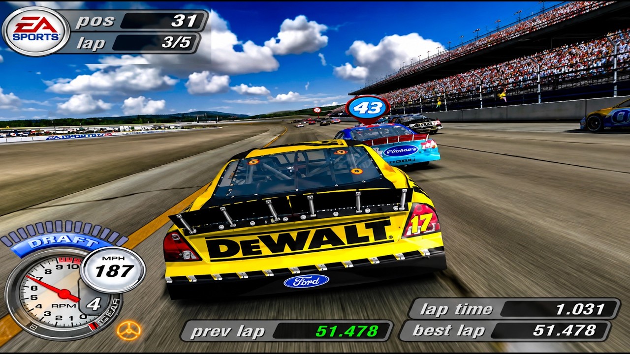 Nascar Thunder 2004 PS2 Full season (36 races) gameplay