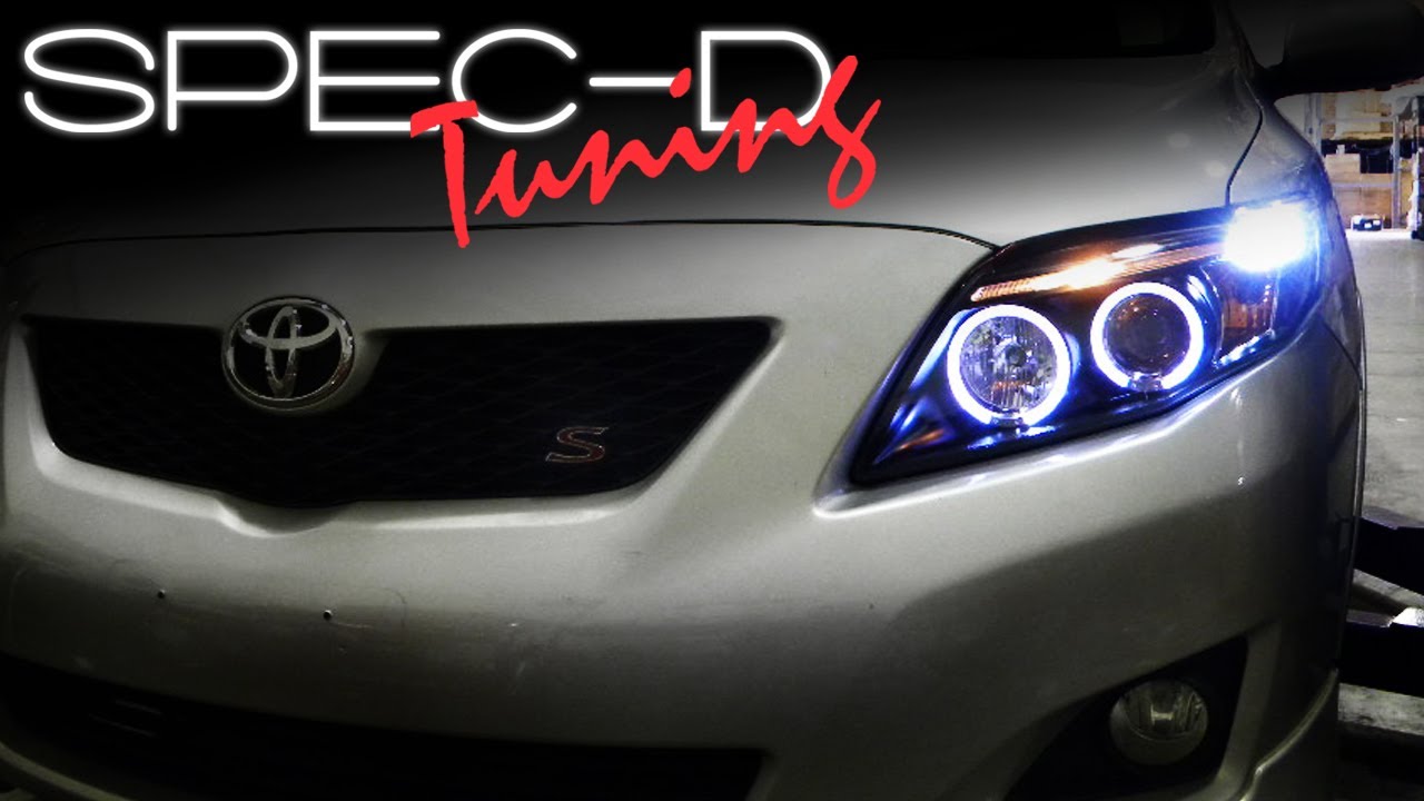 SPECDTUNING INSTALLATION VIDEO: 2008-2009 COROLLA  PROJECTOR HEADLIGHTS