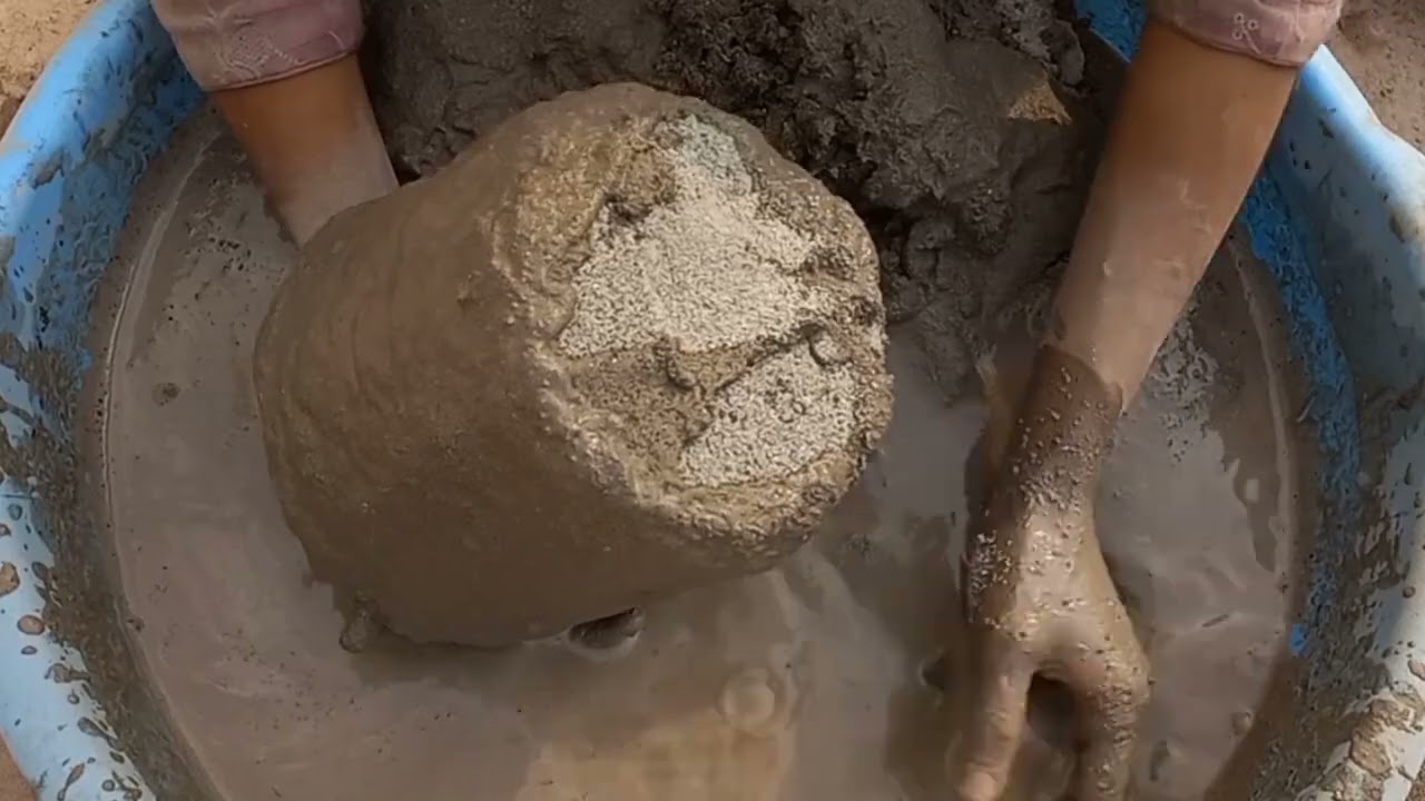 Pure Sand huge buckets crumbling and dipping in lots of water #asmr