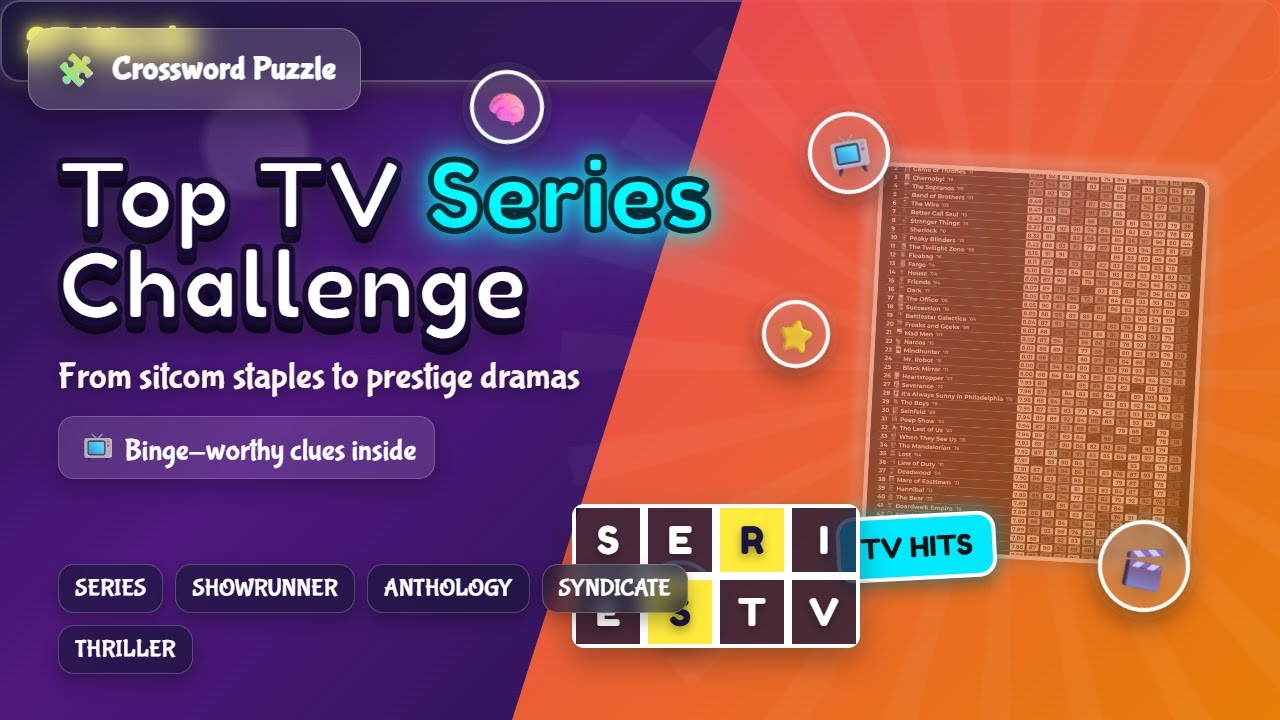 📺 Can You Solve This Top TV Series Crossword Challenge?