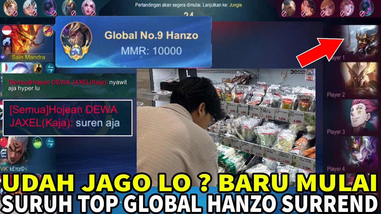 Nyawit Aja Lu Hanzo , Youtube Lu Udah REDUP ! Top Global Hanzo Di Remehin , Ok Lah - Mobile Legends
