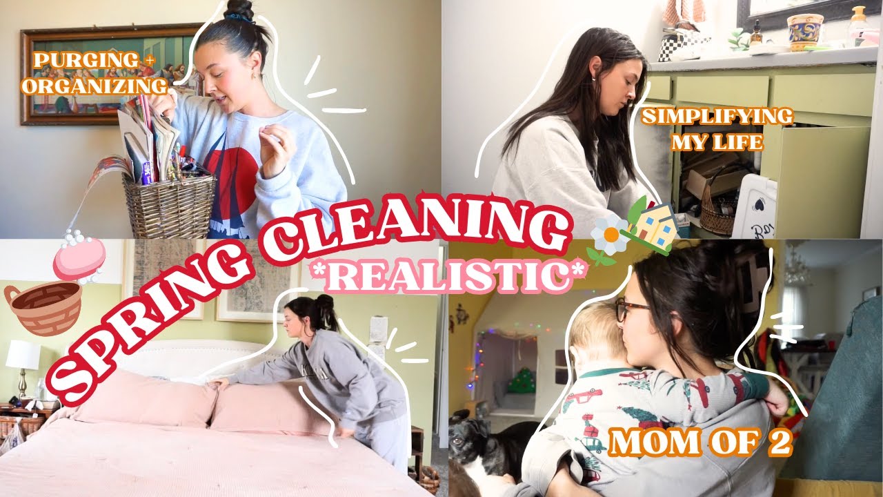 Realistic spring cleaning as a mom🤗🧺🧼🌼