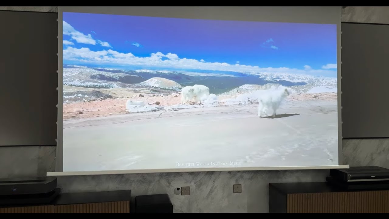 Elite Screens Daywalker 2 Edgefree Tab Tension - ein Video von HEIMKINOWELTEN #beamer