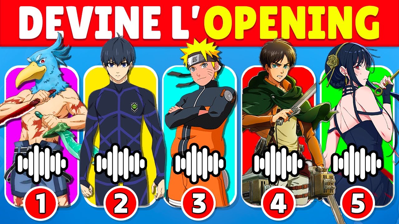 🔊 DEVINE L'OPENING DE L'ANIME 🎵🔥 | Naruto, Demon Slayer, Spy Family, One Punch Man
