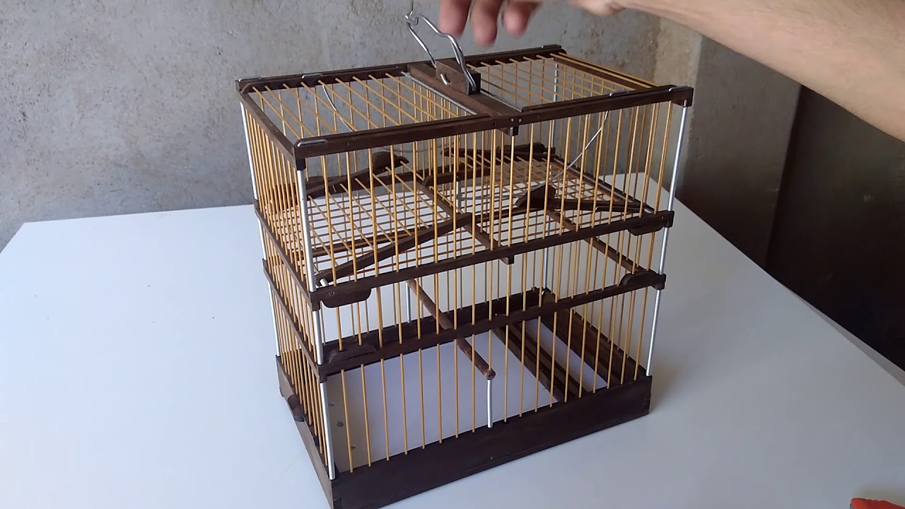 Gaiola de 2 alçapões pássaros pequenos