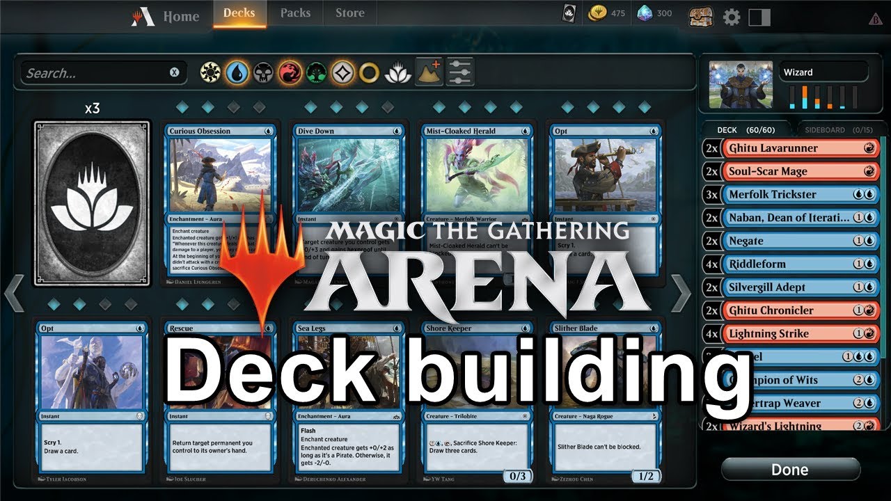 Magic The Gathering Arena: Deck building