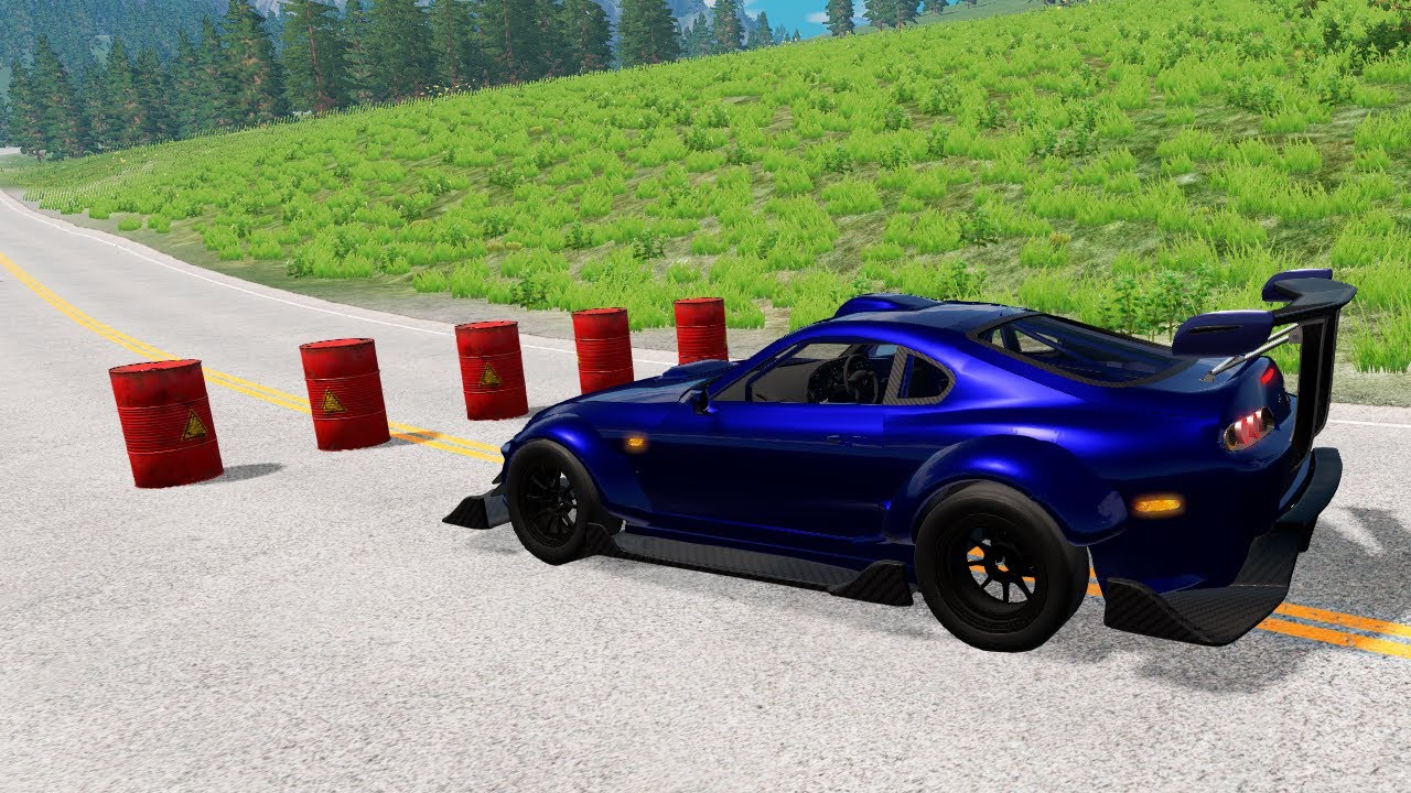 Cars vs Explosive Barrel #2 &ndash; BeamNG.Drive