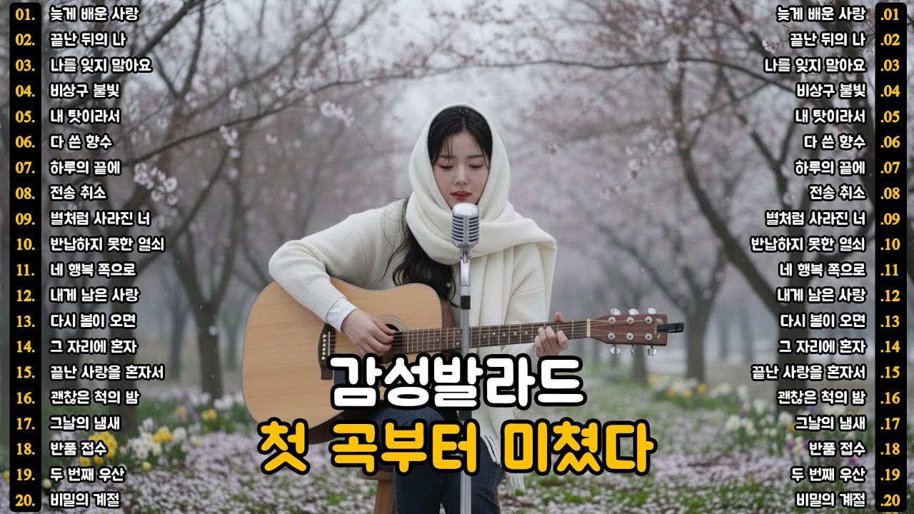 [K-POP]🎵 첫 곡부터 미쳤다 | 비 내리는 날의 슬픈 노래 | 이별의 노래 명곡 20곡 (4편) | 슬픈 발라드 · 감성 K-pop · #이별노래 #슬픈노래 #감성발라드