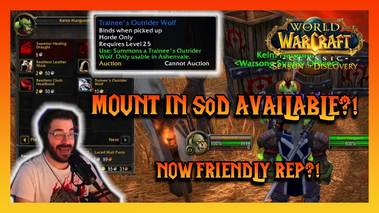 MOUNT NOW AVAILABLE IN ASHENVALE !! | SoD MOUNT | WoW Classic Moments #4 | #seasonofdiscovery