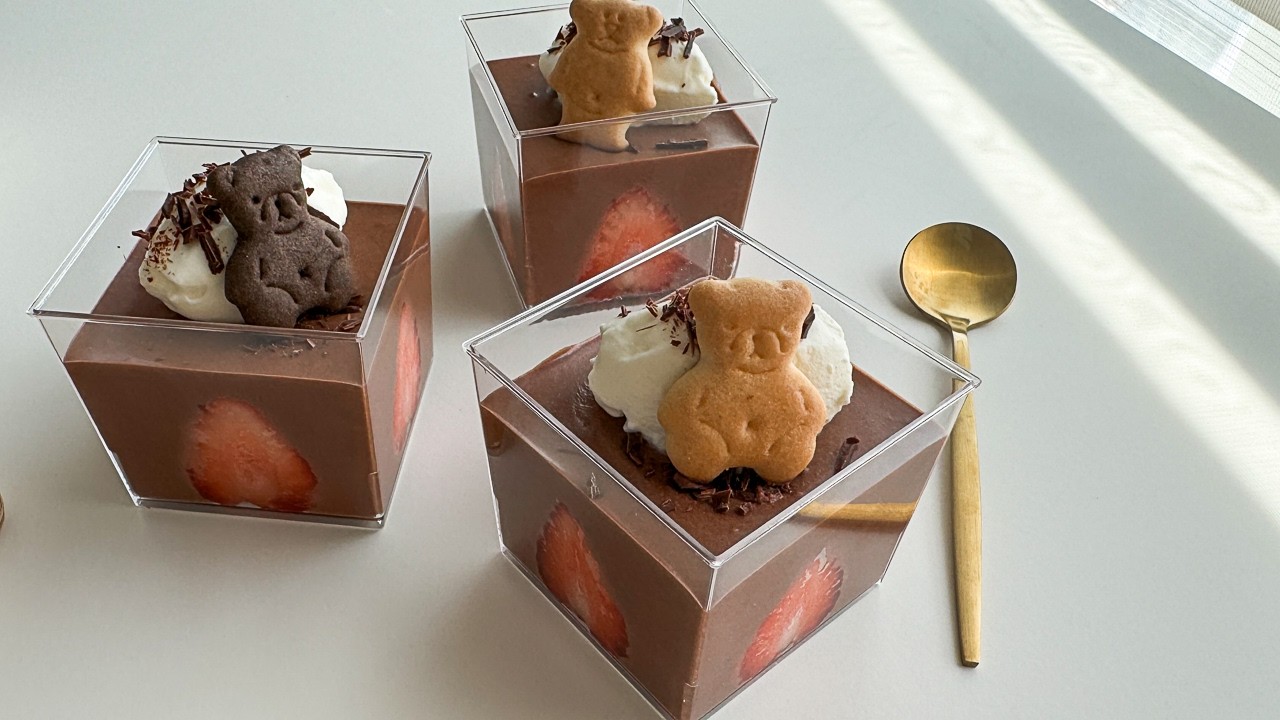【seria×無印良品】ふわふわくまのチョコムース｜材料4つ！