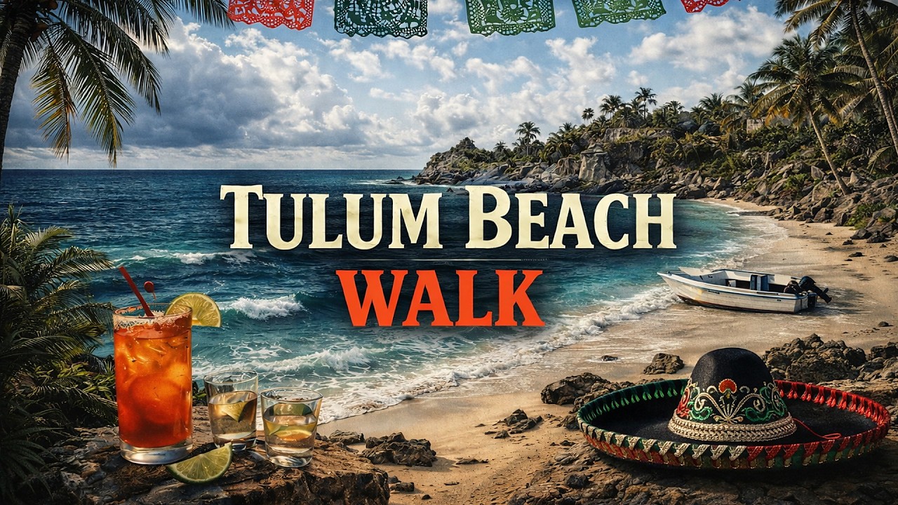 Tulum Beach Walk POV Relaxing Beach Ambience