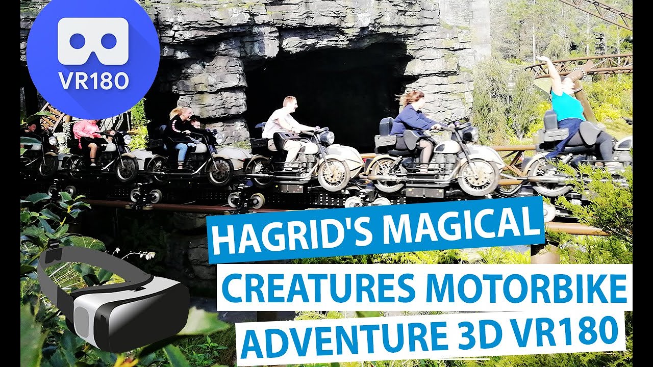 NEW 3D Hagrid's Magical Creatures Motorbike Adventure - Queue Walk-through & Offride POV (VR180 3D)