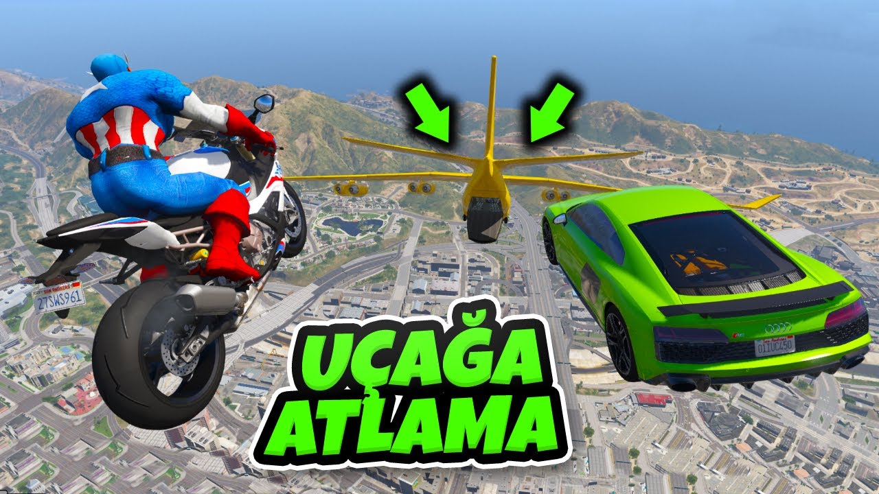 Yarışçı Arabalar vs Yarışçı Motorlar Uçağa Atlıyor - GTA 5