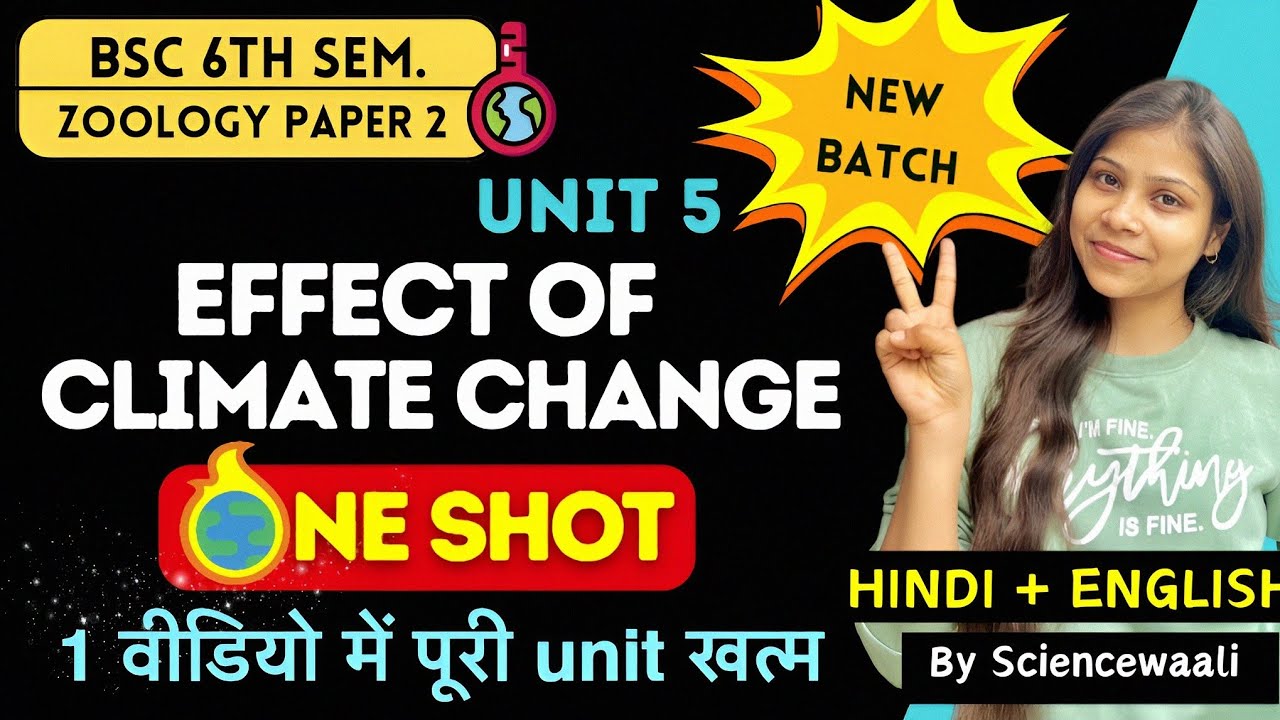 BSc 6th semester zoology paper 2 unit 5 🔥| Effect of climate change  in Hindi & English