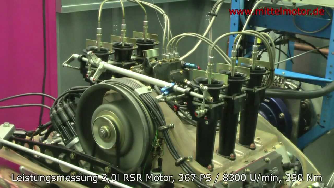 Prüfstandslauf Porsche 911 3,0 RSR Motor mit 367 PS