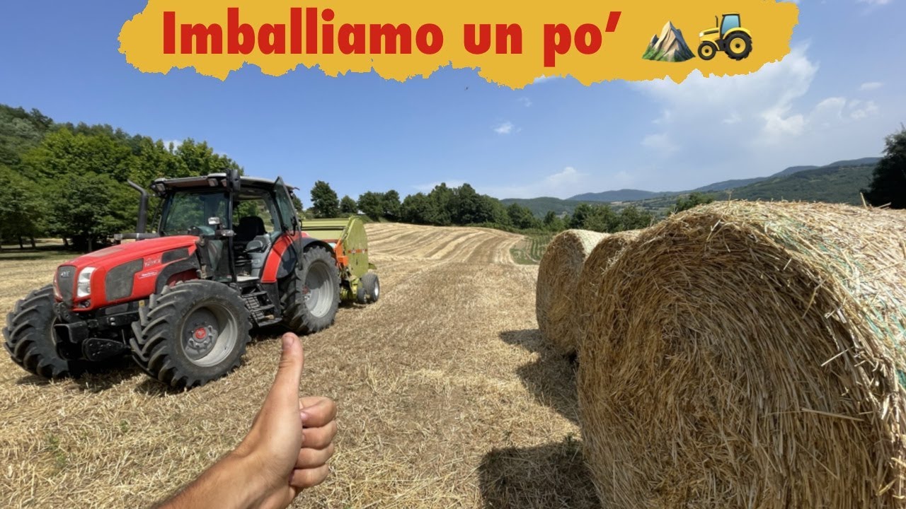 Imballatura paglia in montagna - Same Virtus 120 con rotopressa Wolagri Super 2000 - Step By Step #7