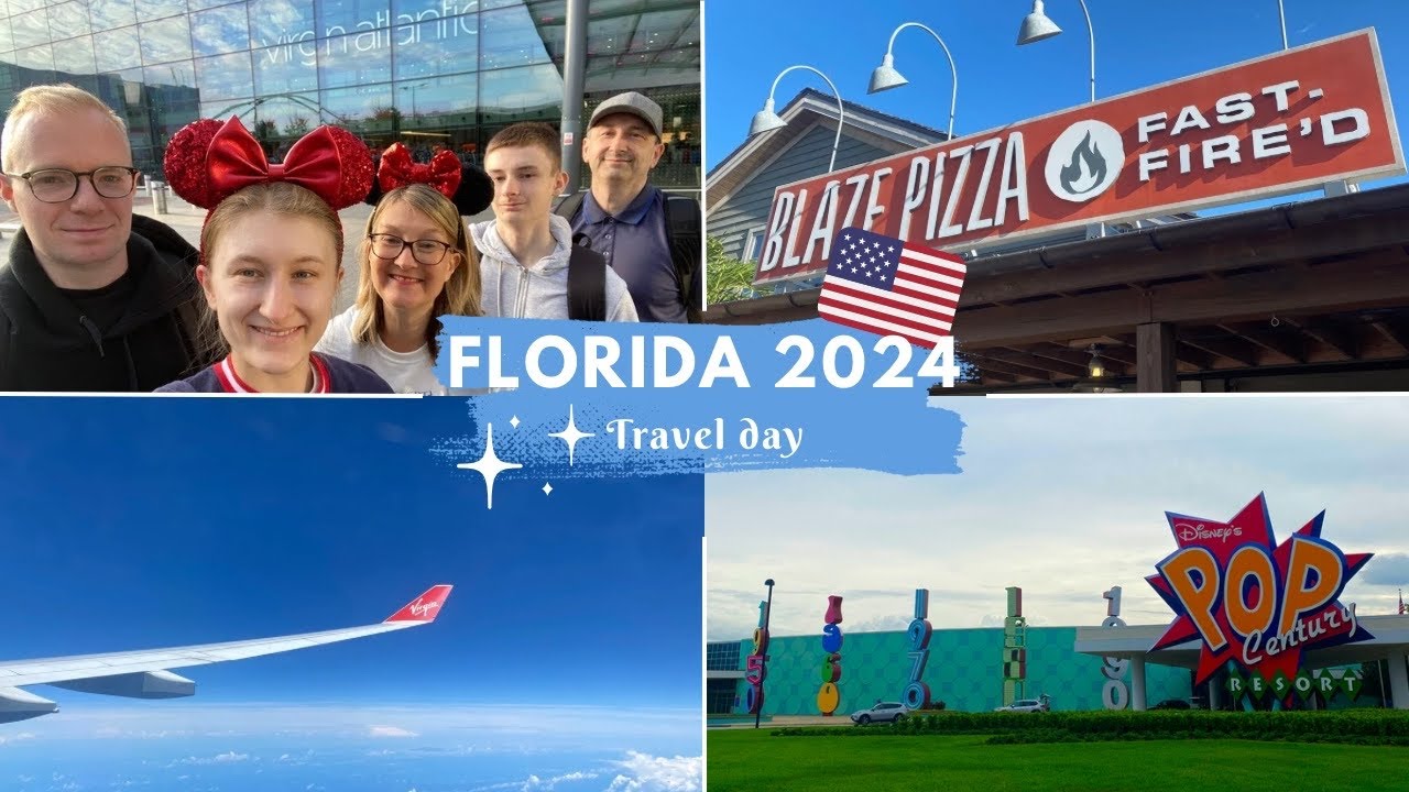 FLORIDA 2024 TRAVEL DAY | London Heathrow, Virgin Atlantic, Pop Century Resort, Disney Springs