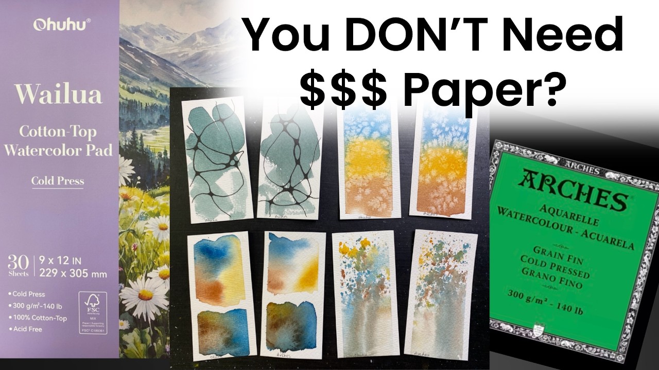 Cheap Cotton vs 100% Cotton Watercolor Paper 💙 Is it worth Paying More? (Ohuhu vs Meeden vs Arches)